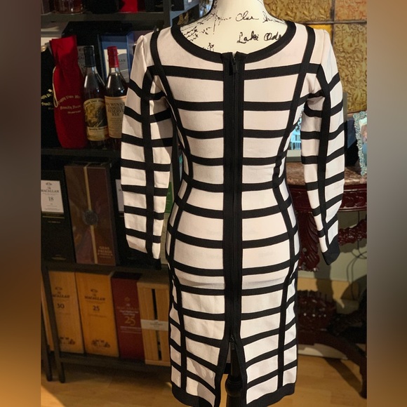 Black and white stripe bandage dress in size M( no tags ) - Picture 5 of 5